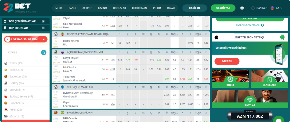 22Bet vebsayt 22Bet vebsayt